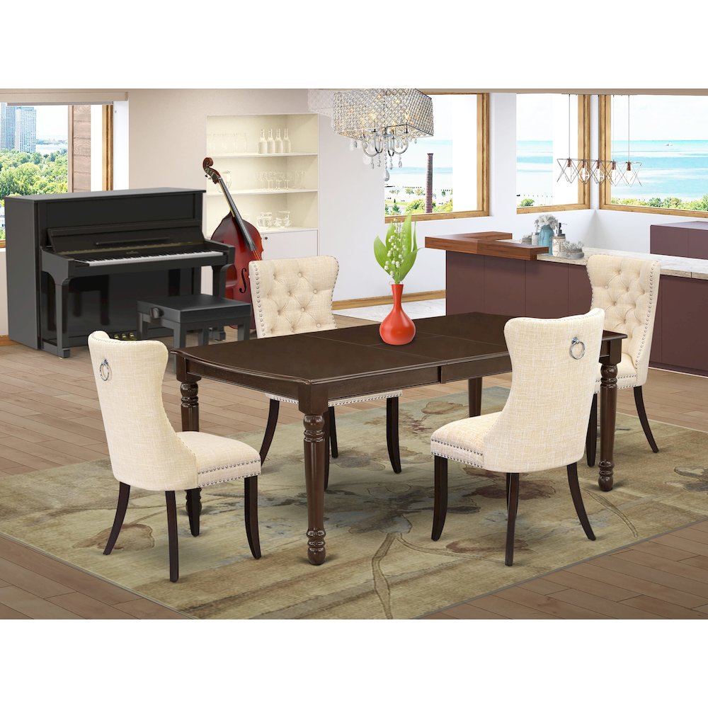 5 Piece Kitchen Table Set Consists of a Rectangle Dining Table
