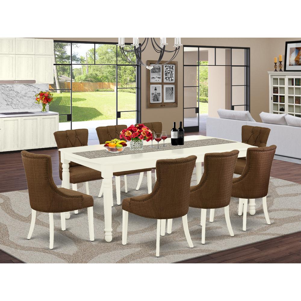 Dining Room Set Linen White, DOFR9-LWH-18