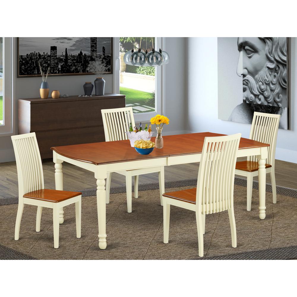 Dining Room Set Buttermilk & Cherry, DOIP5-BMK-W