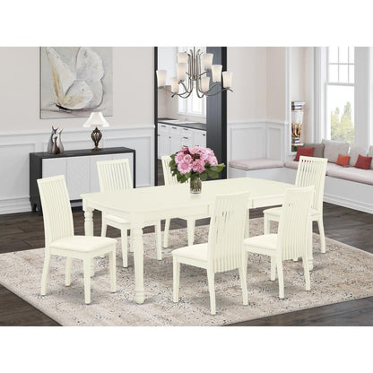 Dining Room Set Linen White, DOIP7-LWH-C