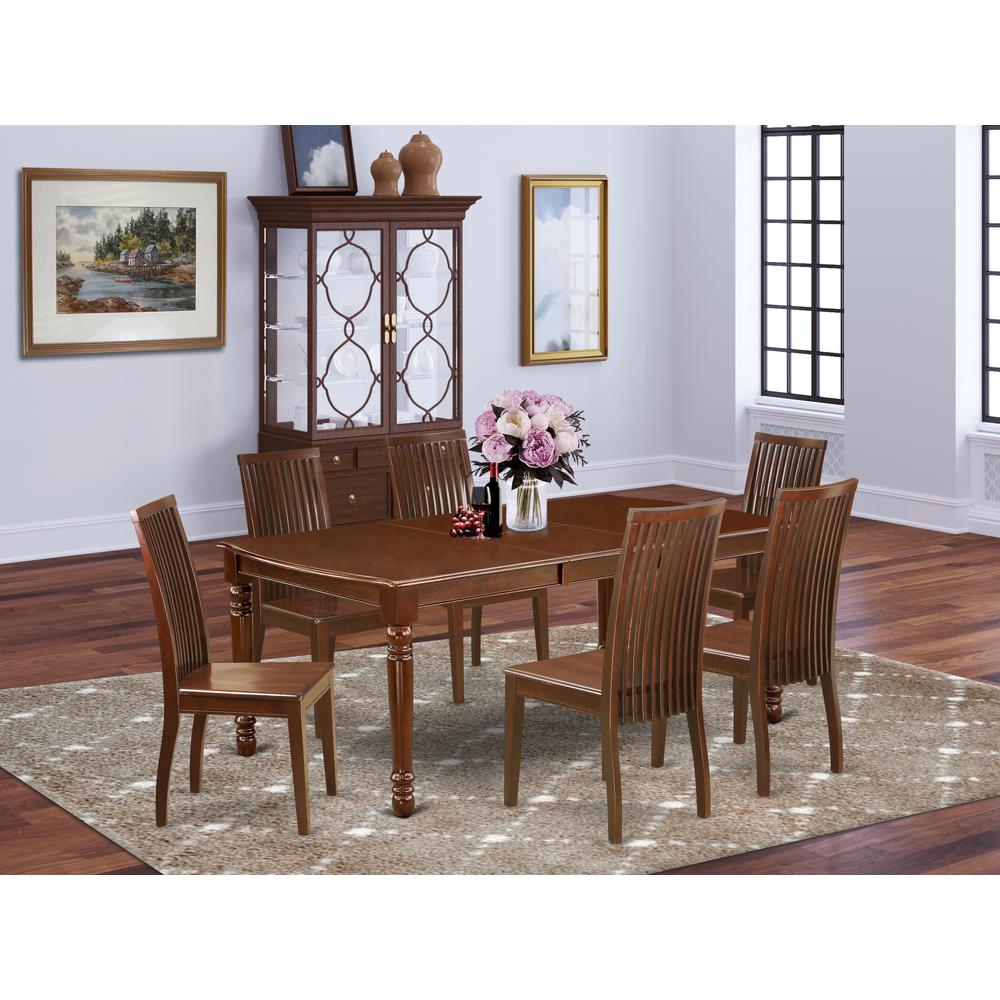 Dining Room Set Mahogany, DOIP7-MAH-W