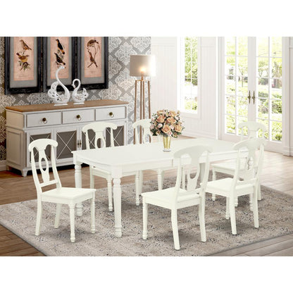 Dining Room Set Linen White, DOKE7-LWH-W