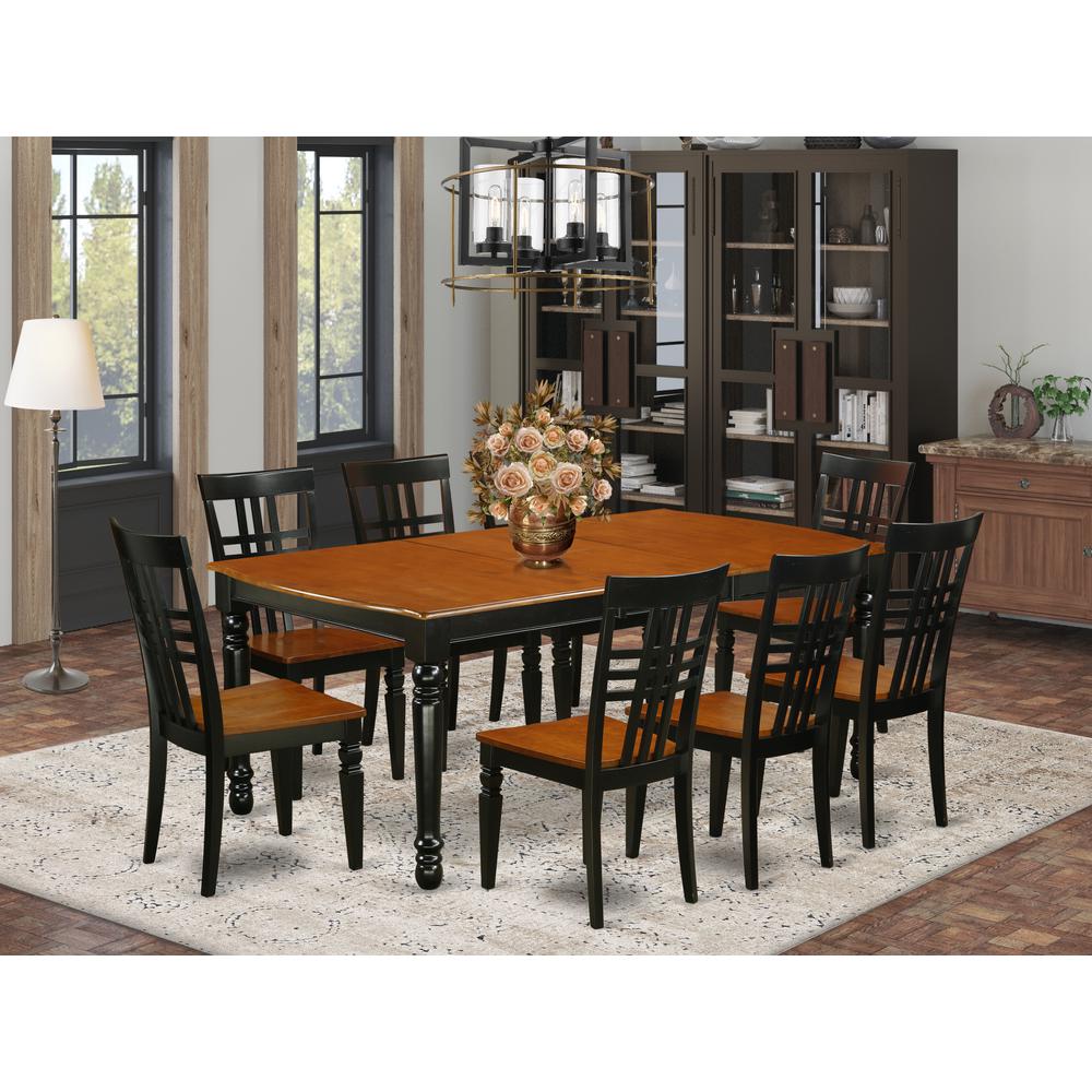 Dining Room Set Black & Cherry, DOLG9-BCH-W
