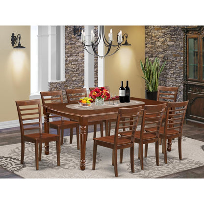 Dining Room Set Mahogany, DOML9-MAH-W