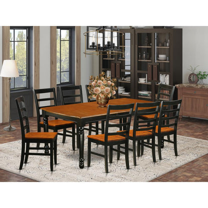 Dining Room Set Black & Cherry, DOPF9-BCH-W
