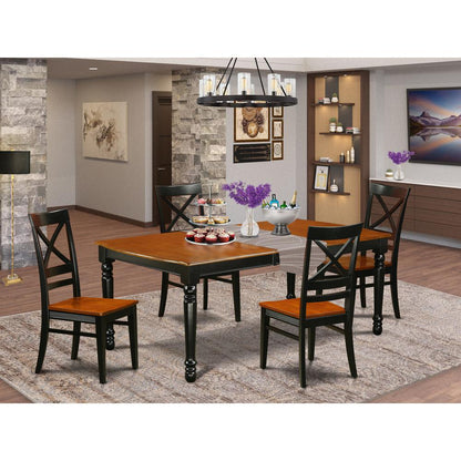 Dining Room Set Black & Cherry, DOQU5-BCH-W