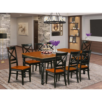 Dining Room Set Black & Cherry, DOQU9-BCH-W