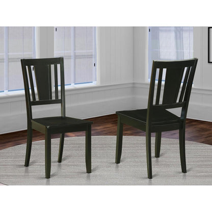 Dudley Dining Chair with Wood Seat in Black Finish, Set of 2