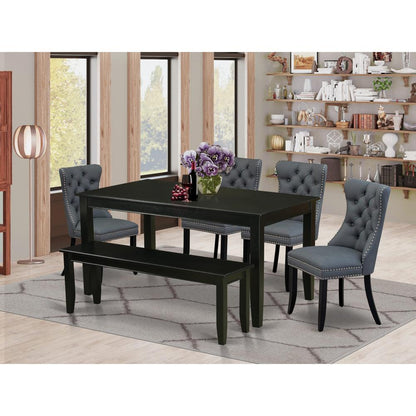 6 Piece Kitchen Table Set Consists of a Rectangle Dining Table