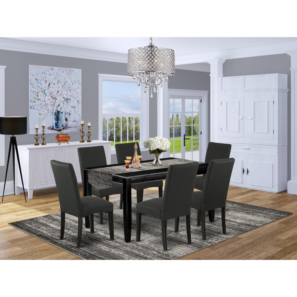 Dining Room Set Black, DUDR7-BLK-24