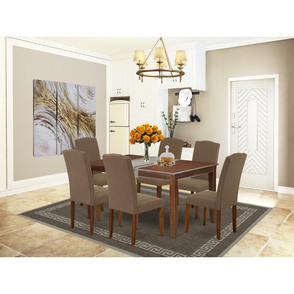 Dining Room Set Mahogany, DUEN7-MAH-18