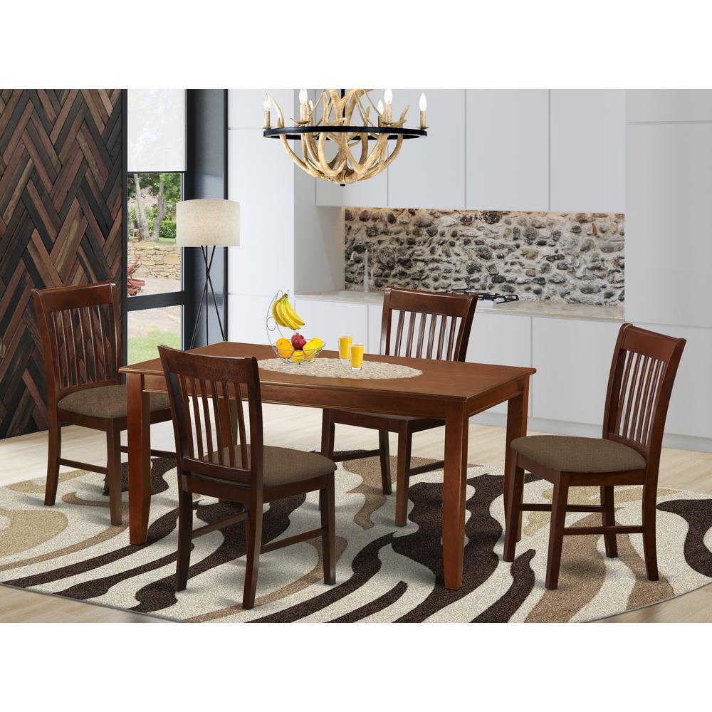 DUNO5-MAH-C 5 Pc Formal Dining room set-Dinette Table and 4 dinette Chairs