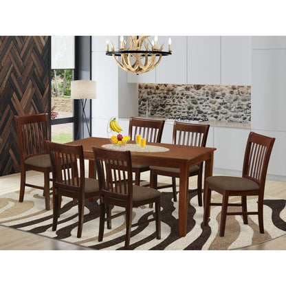 DUNO7-MAH-C 7 PC Dinette Table set for 6-Dinette Table and 6 dinette Chairs