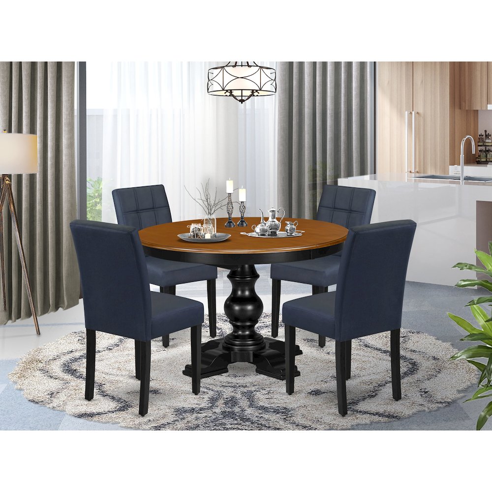 5-Piece Dining Room Set, Black & Cherry
