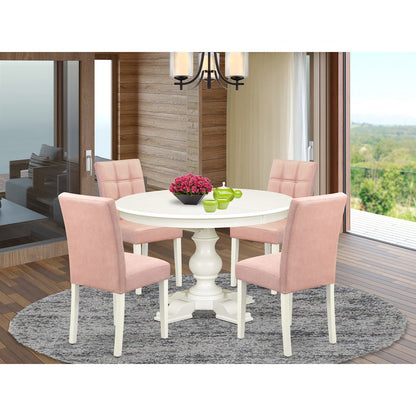 5-Piece Kitchen Table Set, Linen White