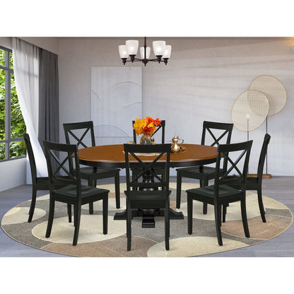 5-Piece Modern Dining Set, Black & Cherry