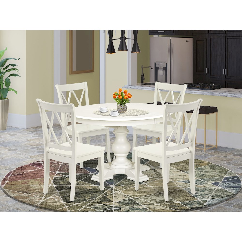 9-Piece Dining Table Set, Linen White