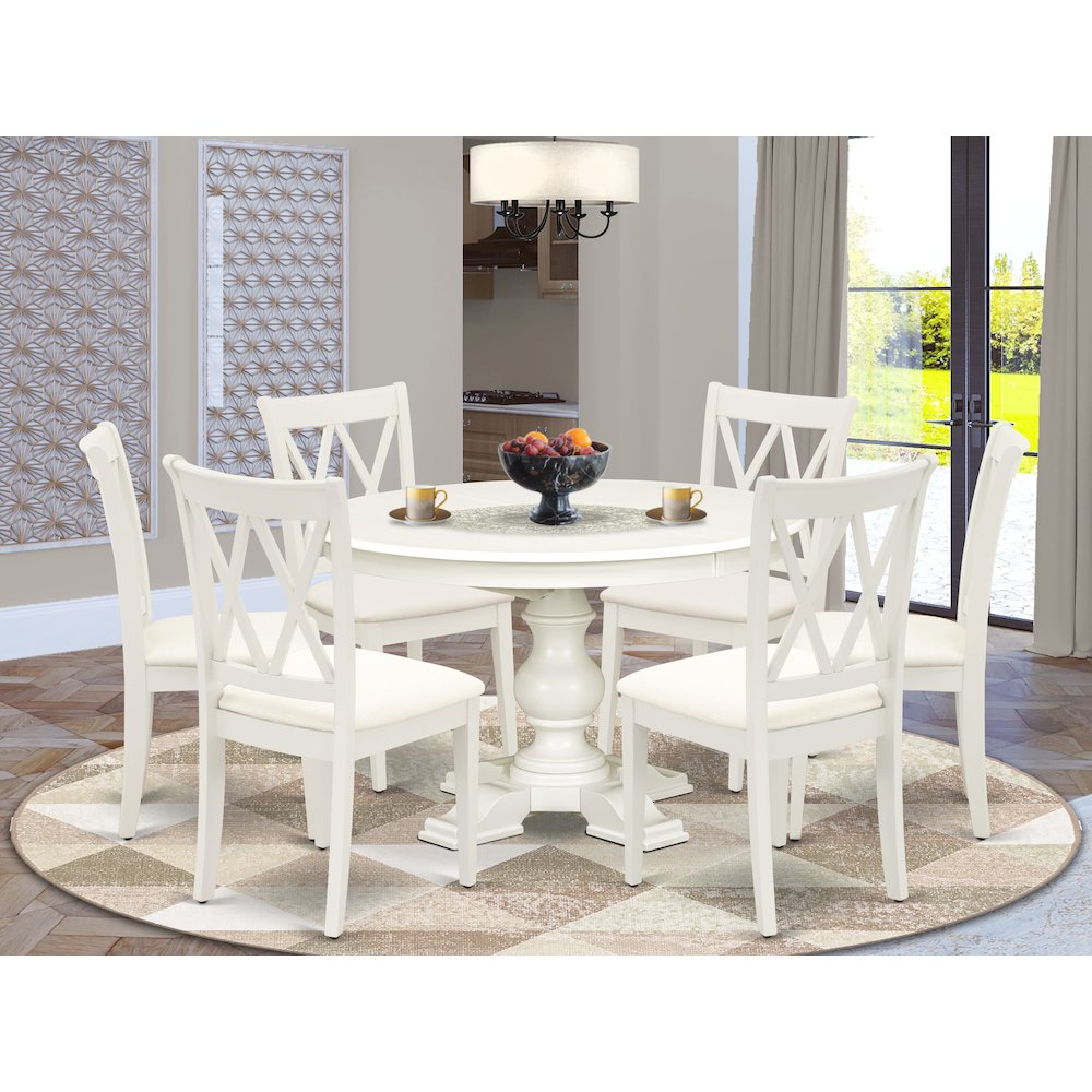 7-Piece Kitchen Table Set, Linen White