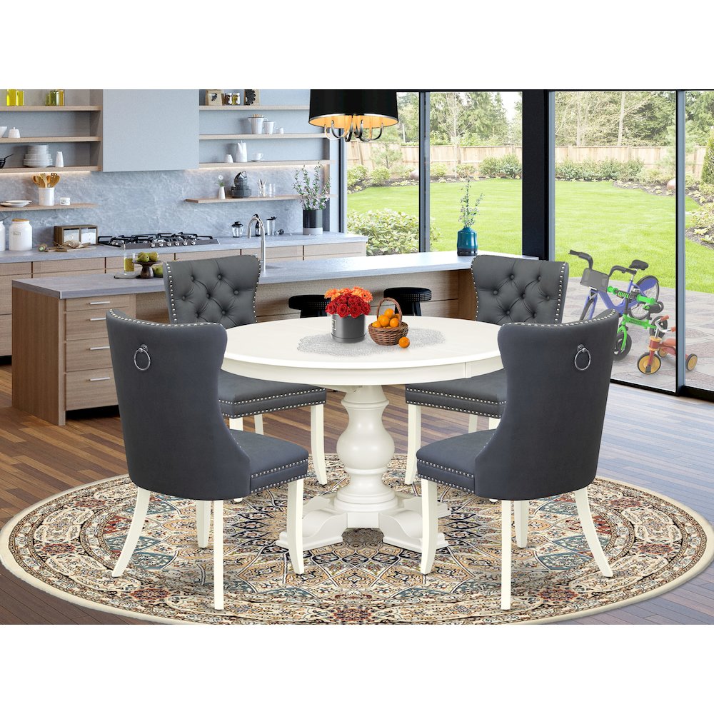 7-Piece Kitchen Dining Set, Linen White