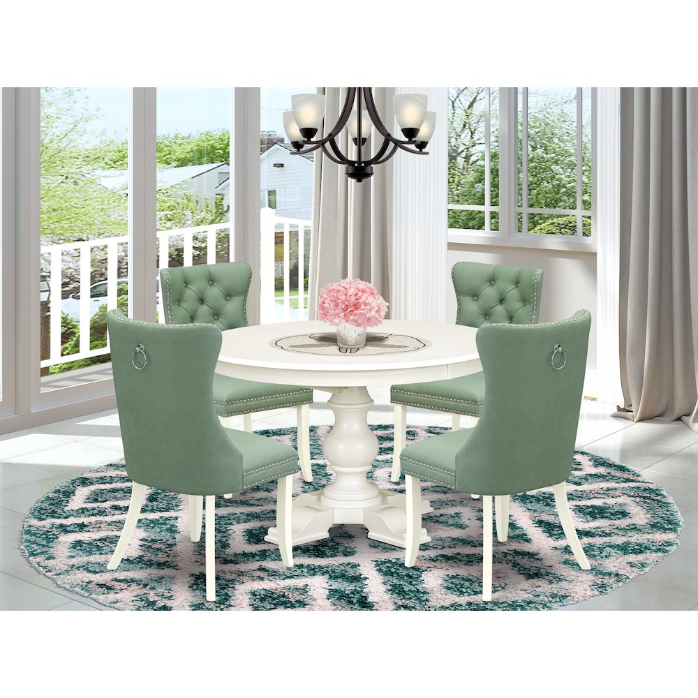 9-Piece Kitchen Dining Set, Linen White
