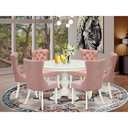 5-Piece Kitchen Table Set, Linen White