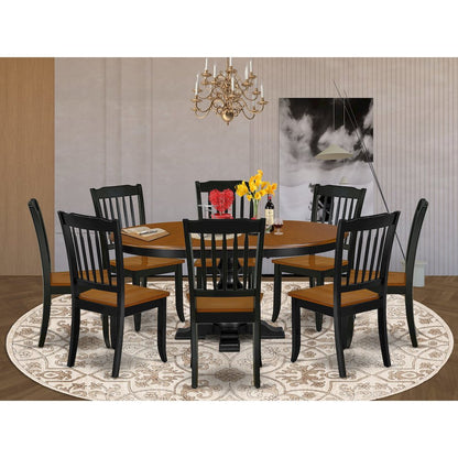 5-Piece Dining Room Table Set, Black & Cherry