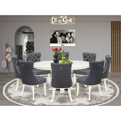 7-Piece Dining Room Table Set, Linen White