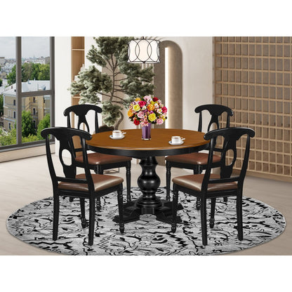 5-Piece Dining Room Set, Black & Cherry
