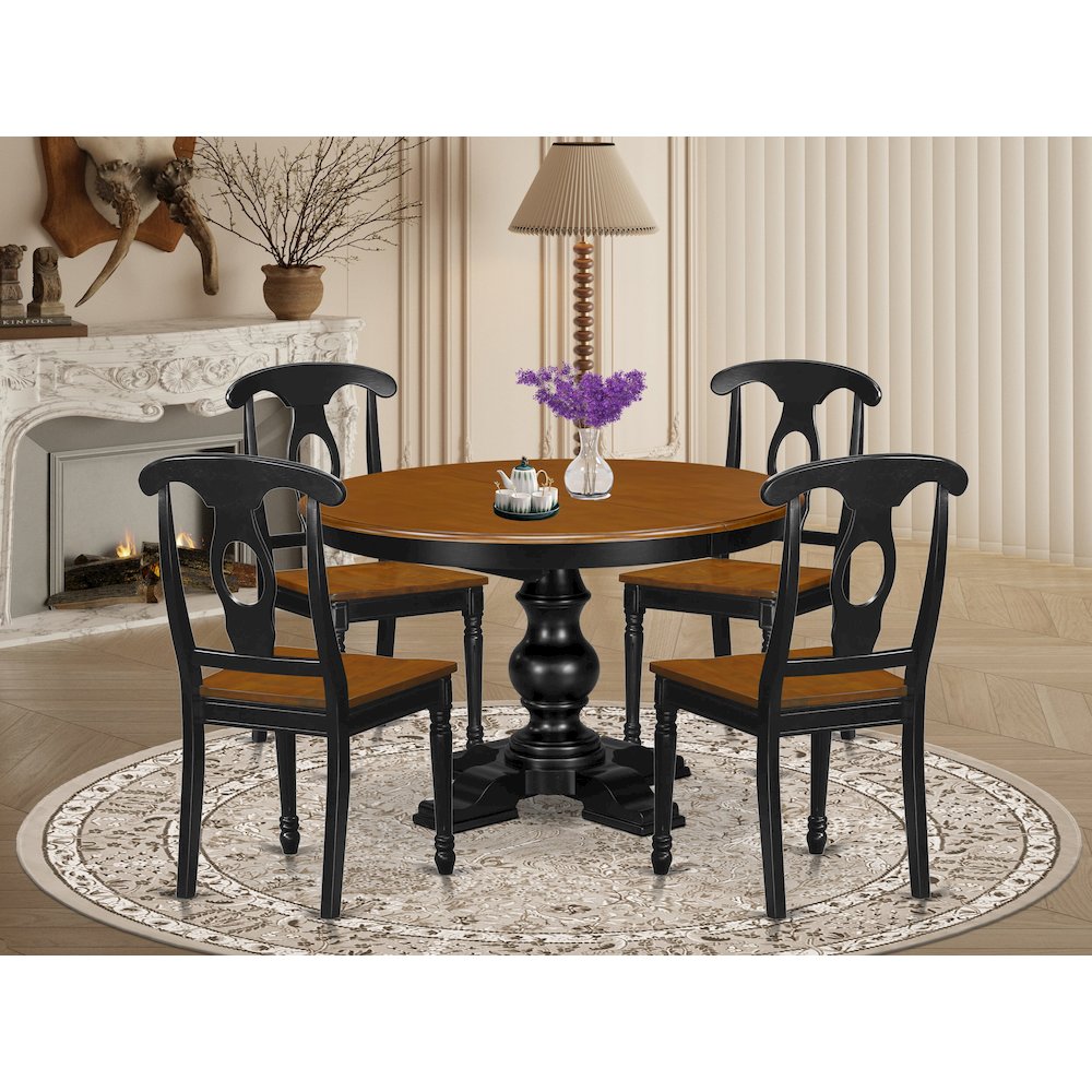 7-Piece Dining Room Set, Black & Cherry