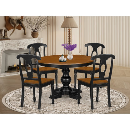 7-Piece Dining Room Set, Black & Cherry