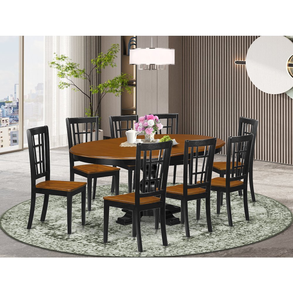 9-Piece Kitchen Room Set, Black & Cherry
