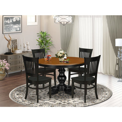 5-Piece Dining Room Set, Black & Cherry