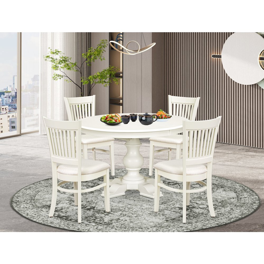 5-Piece Dining Room Set, Linen White
