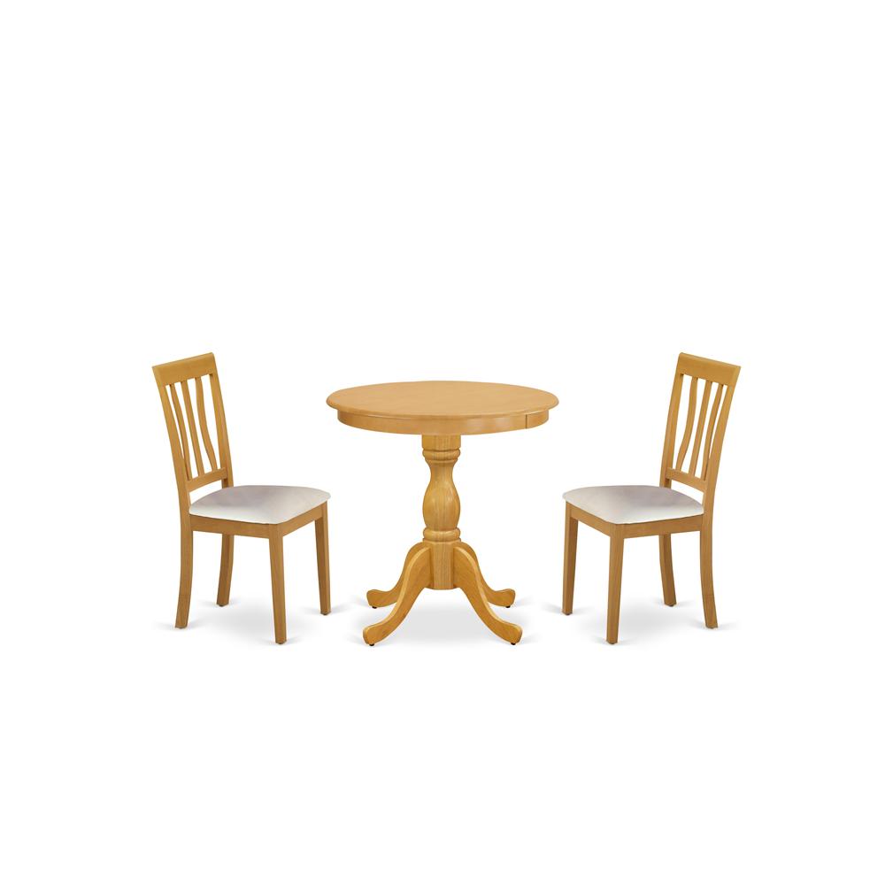 East West Furniture - ESAN3-OAK-LC - 5-Pc Kitchen Table Set with 4 Kitchen Dining Chairs and 1 Dining Room Table (Oak Finish)