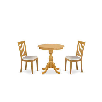 East West Furniture - ESAN3-OAK-LC - 5-Pc Kitchen Table Set with 4 Kitchen Dining Chairs and 1 Dining Room Table (Oak Finish)