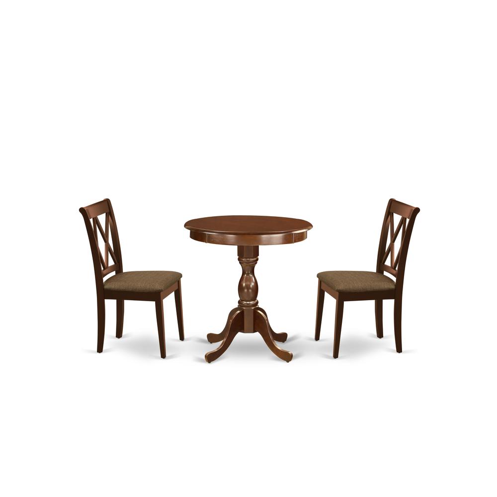 3-Pc Dining Room Set - 2 Wooden Chairs - 1 Dining Room Table