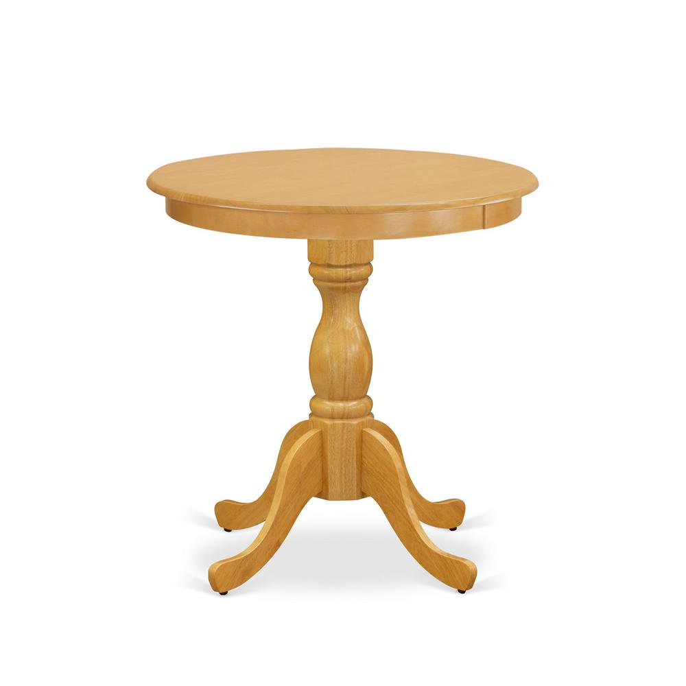 East West Furniture - ESAB3-OAK-55 - 3-Pc Dining Table Set - 2 Parson Dining Room Chairs and 1 Modern Dining Table (Oak Finish)