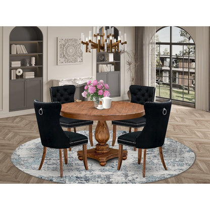 5-Piece Dining Table Set In Black Color