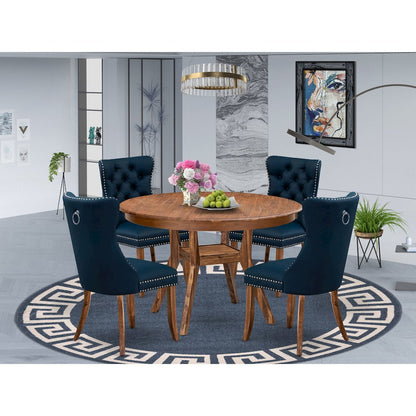 5-Piece Dining Room Set In Navy Blue Color