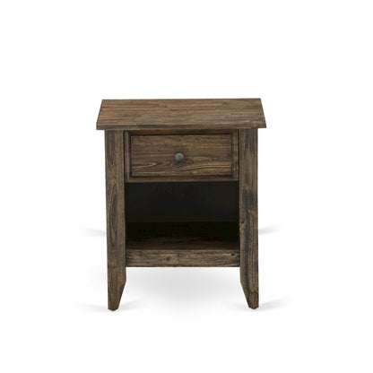 FN08K-1GA07 2-Piece Platform Wooden Set for Bedroom with 1 King Frame and 1 End Table - Mist Beige Linen Fabric