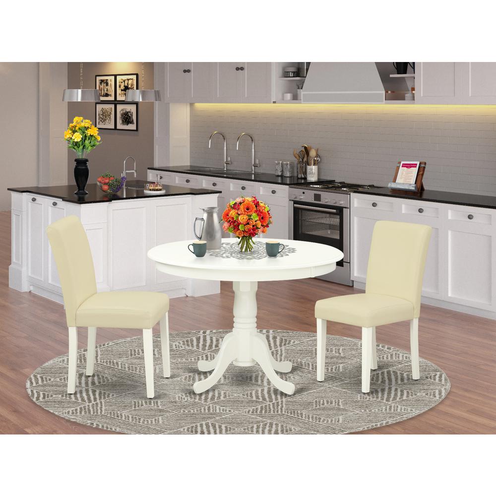 Dining Room Set Linen White, HLAB3-LWH-64