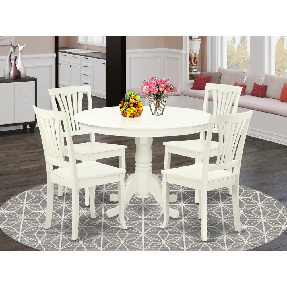Dining Room Set Linen White, HLAV5-LWH-W