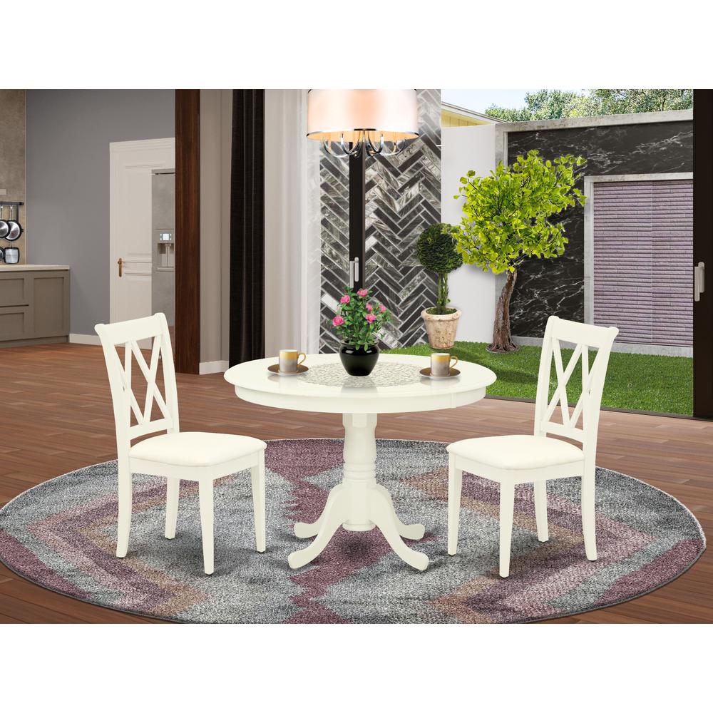 Dining Room Set Linen White, HLCL3-LWH-C