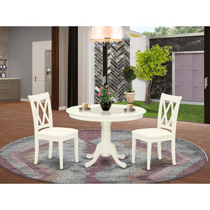 Dining Room Set Linen White, HLCL3-LWH-C