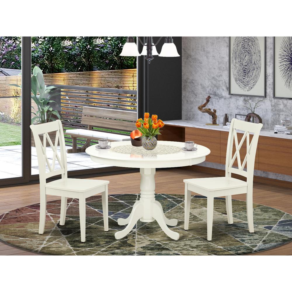 Dining Room Set Linen White, HLCL3-LWH-W