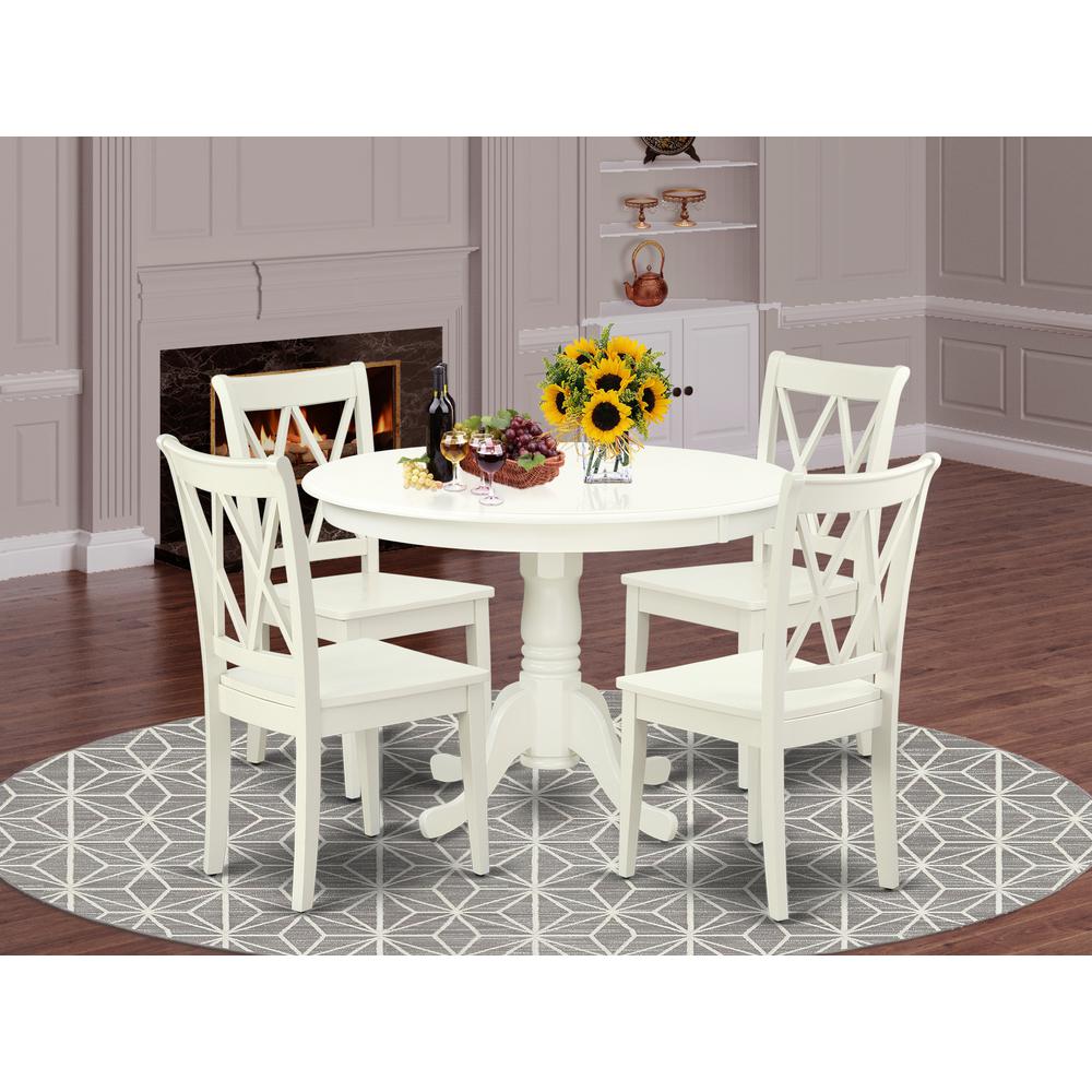 Dining Room Set Linen White, HLCL5-LWH-W