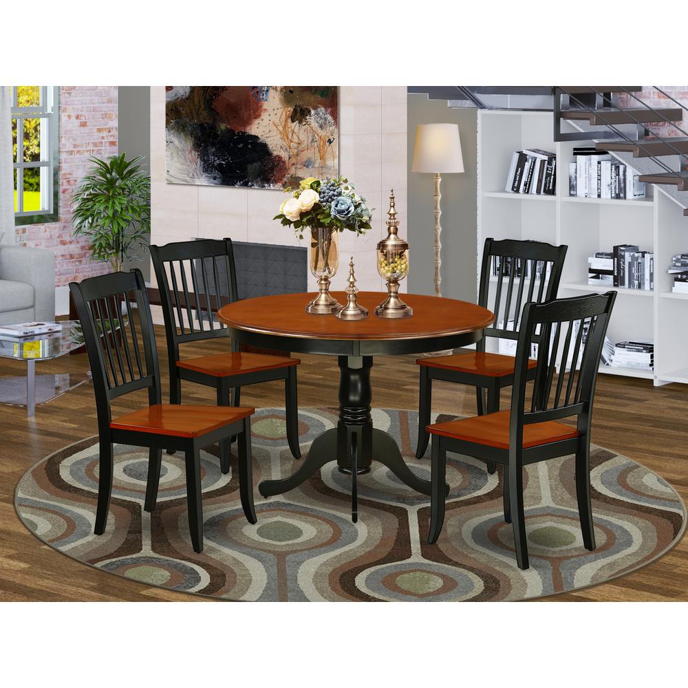 Dining Room Set Black & Cherry, HLDA5-BCH-W