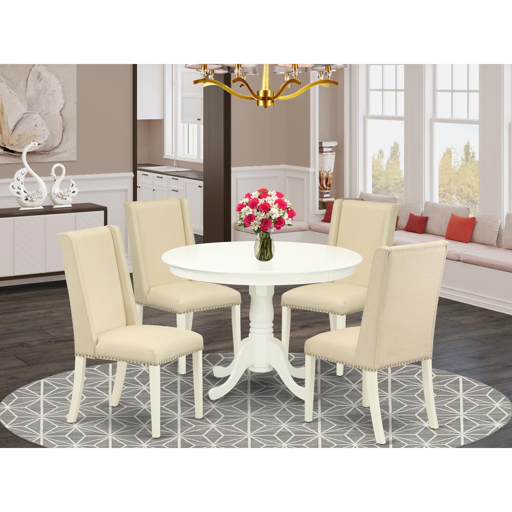 Dining Room Set Linen White, HLFL5-LWH-01