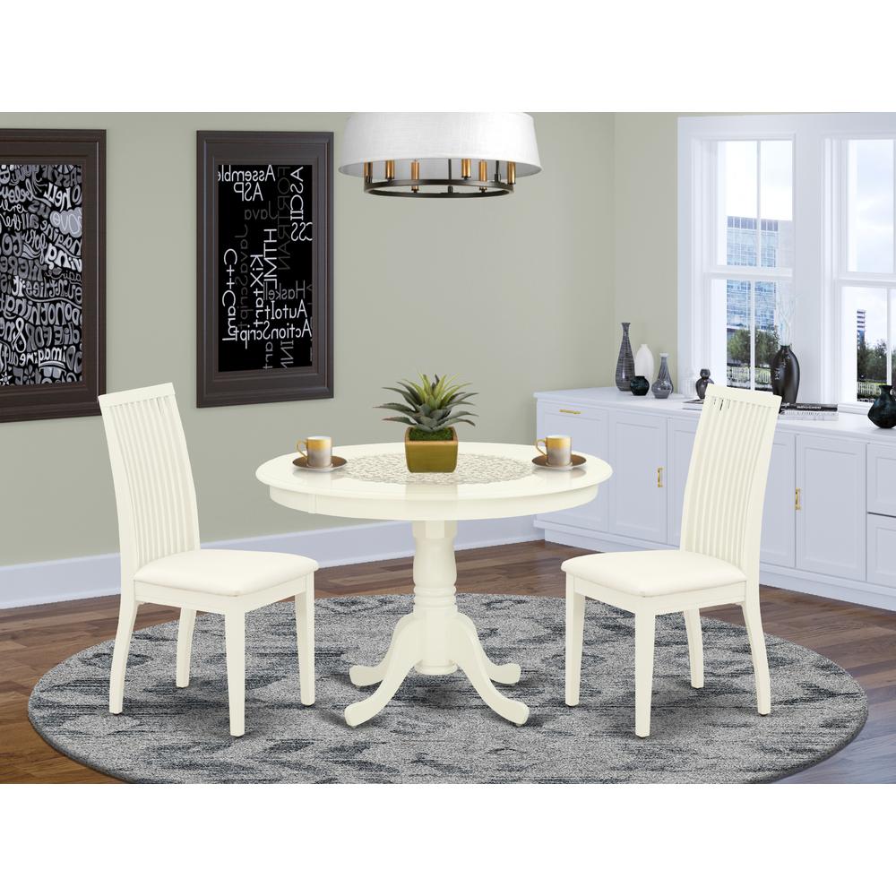 Dining Room Set Linen White, HLIP3-LWH-C