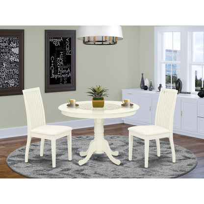 Dining Room Set Linen White, HLIP3-LWH-C